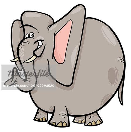 Cartoon Illustration of Elephant Wild Animal Character