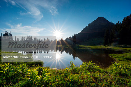 Tipsoo Lake, Chinook pass, Mount Rainier National Park, Seattle, State of Washington; Usa