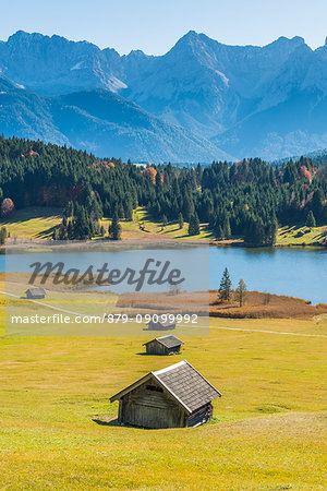 Gerold, Garmisch Partenkirchen, Bavaria, Germany, Europe. Gerold in autumn season, Karwendel range in the background