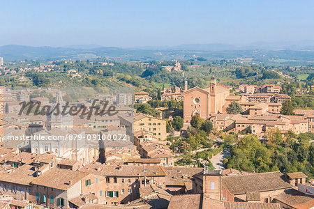 Italy, Tuscany, Siena district. Siena. View of Santa Maria di Provezano from Facciatone viewpoint