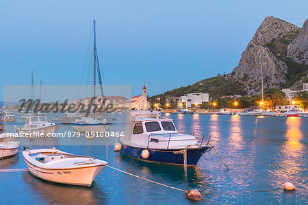 Omis, boats on the Cetina River, Dalmatia, Adriatic Coast, Croatia