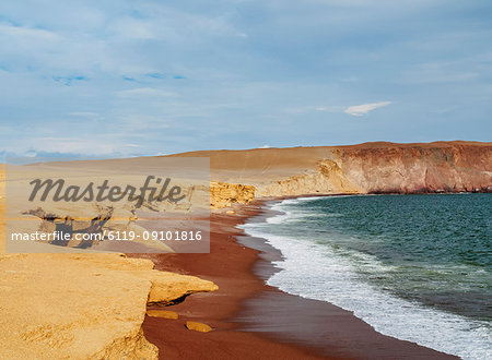Red Beach, Paracas National Reserve, Ica Region, Peru, South America