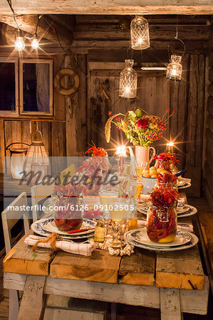 Fresh crayfish on wooden table