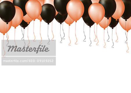 Isolated black and orange Halloween celebrate air plastic balloon