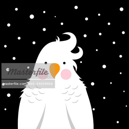 Funny, cute winter cartoon parrot Vector eps 10