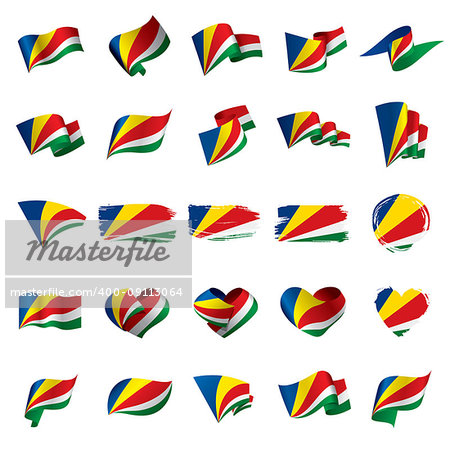 Seychelles flag, vector illustration on a white background