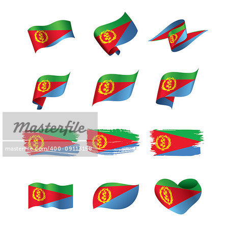 Eritrea flag, vector illustration on a white background