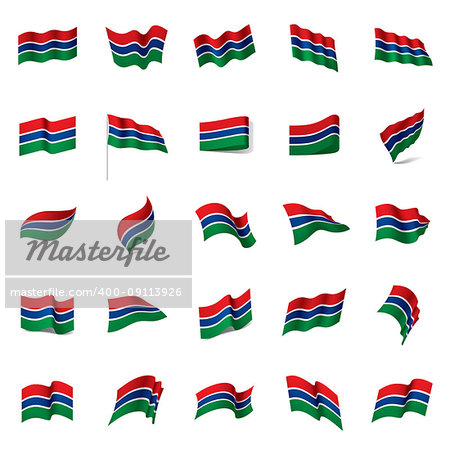 Gambia flag, vector illustration on a white background