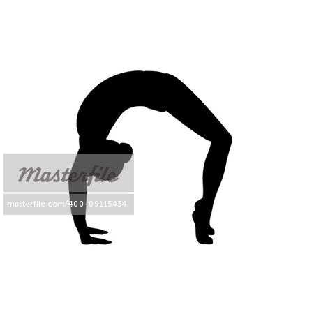 Girl gymnastic sport silhouette sportswoman. Vector illustration