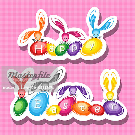 Happy easter abstract postcard background. Vector illustration.