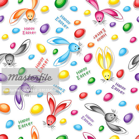 Happy easter abstract seamless background. Vector illustration.