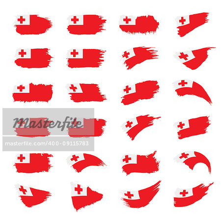 Tonga flag, vector illustration on a white background