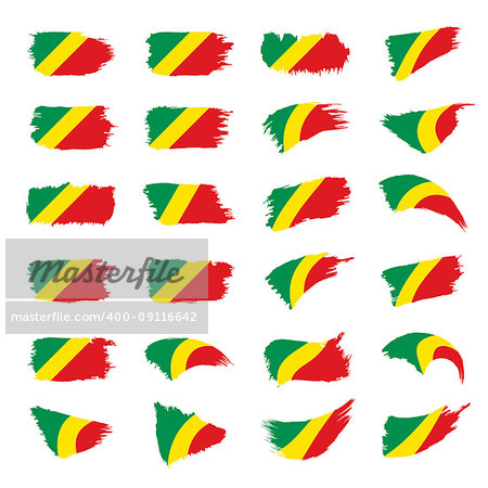 Congo flag, vector illustration on a white background