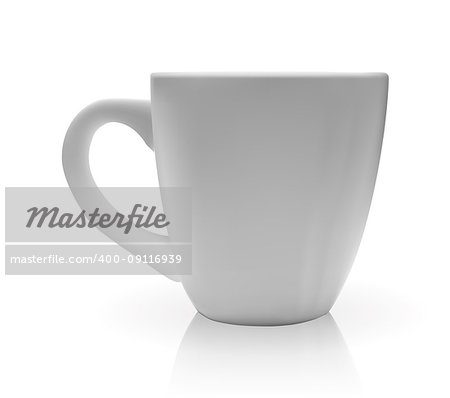 Realistic 3D model of cup white color. Vector Illustration. EPS10