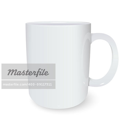 Vector image of white ceramic 3d mug