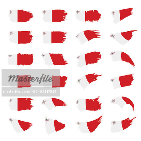 Malta flag, vector illustration on a white background