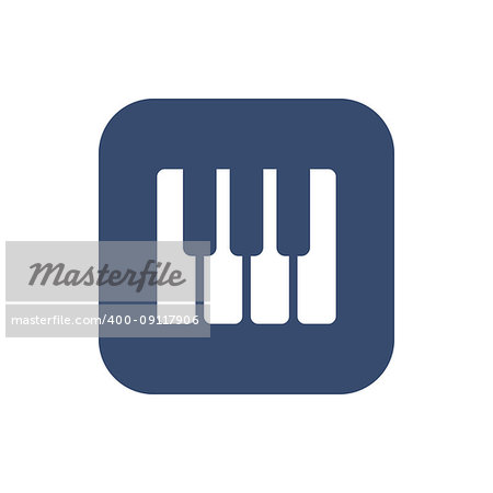Piano Keys Icon. Flat UI design. Vector illustration