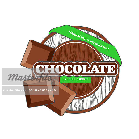 Brown chocolate plate with bars and green tape