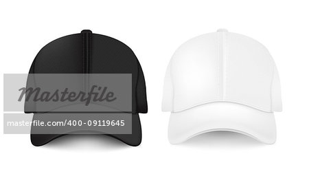 Baseball Cap Collection Gradient Mesh, Vector Illustration