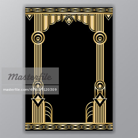 art  deco greece columns a4 template