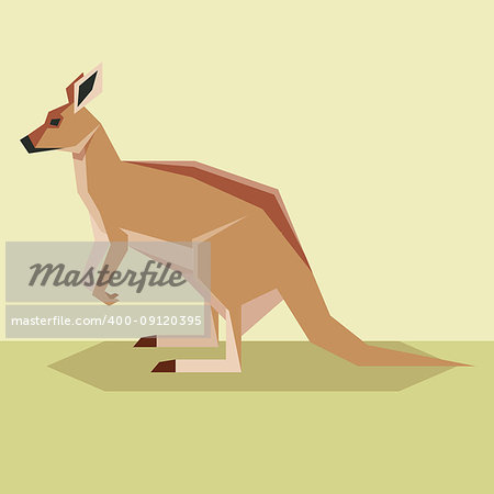Vector image of the Flat design Kangaroo