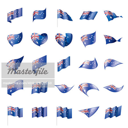 Australia flag, vector illustration on a white background