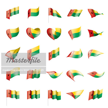 Guinea Bissau flag, vector illustration on a white background