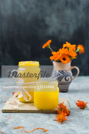 Marigold ointment in screw top jars