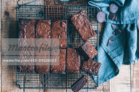 Brownies on a cooling rack