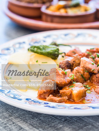 Ciervo en salsa or venison stew, a typical dish from Toledo, Spain