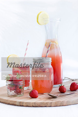 Summer strawberry and melon lemonade