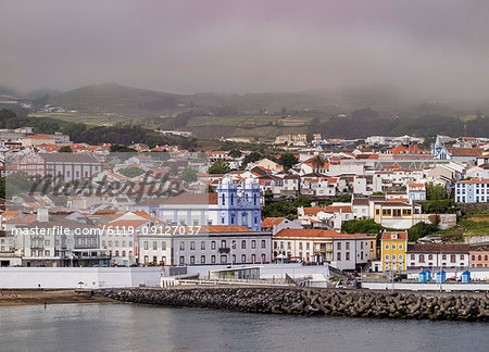 View towards the Misericordia Church, UNESCO World Heritage Site, Angra do Heroismo, Terceira Island, Azores, Portugal, Atlantic, Europe