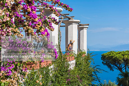 Villa Rufolo, Ravello, Amalfi coast, Salerno, Campania, Italy. The garden of Villa Rufolo