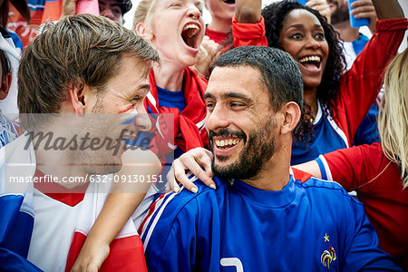 French football fans watching football match