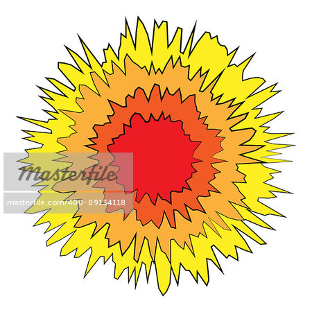 Boom color symbol isolated on a white background. Artistic design element. EPS10 vector.