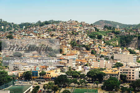 Hillside shantytown (favela), Rio de Janeiro, Brazil, South America