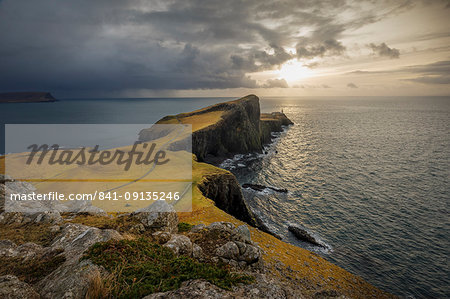Neist Point Lighthouse, Glendale, Isle of Skye, Highland Region, Inner Hebrides, Scotland, United Kingdom, Europe
