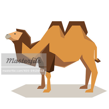 Vector image of the Flat geometrical Bactrian camel