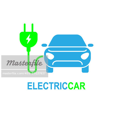 Electro car. Simple Related Vector Icon Set for Video, Mobile Apps, Web Sites, Print Projects and Your Design. Flat Illustration on White Background. EPS 10