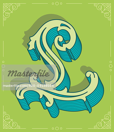 It's a colored vector illustration of the capital letter L