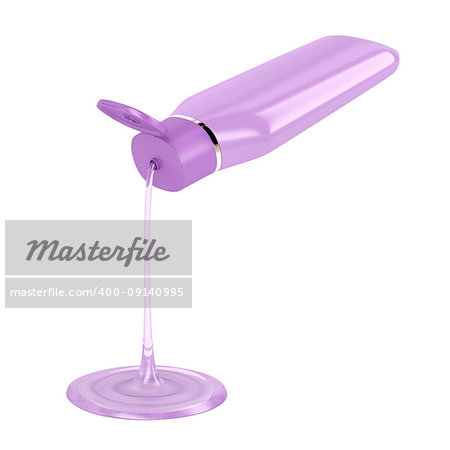 Pouring shampoo or other liquid from the bottle, 3D illustration
