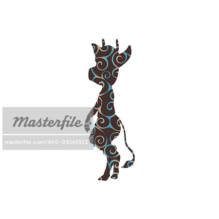 Imp pattern silhouette ancient mythology fantasy. Vector illustration.