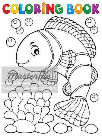 Coloring book clownfish topic 1 - eps10 vector illustration.