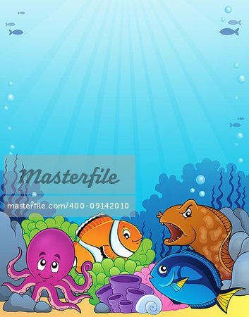 Coral fauna topic image 1 - eps10 vector illustration.