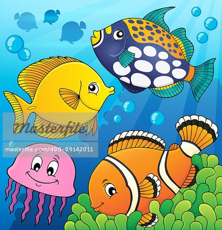 Coral reef fish theme image 9 - eps10 vector illustration.