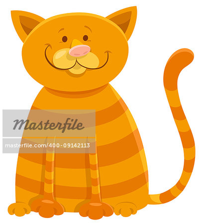 Cartoon Illustration of Cat Feline Animal Character