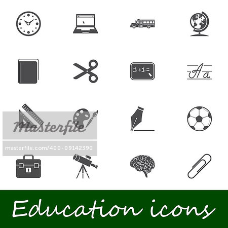 Education icons. Vector illustration.