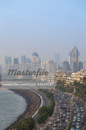 View of Marine Drive, Mumbai, Maharashtra, India, Asia