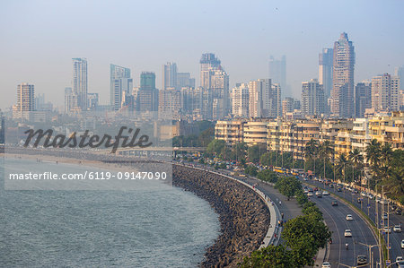 View of Marine Drive, Mumbai, Maharashtra, India, Asia