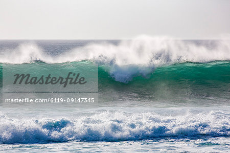 Dramatic waves off the coast at El Cotillo on the volcanic island of Fuerteventura, Canary Islands, Spain, Atlantic, Europe